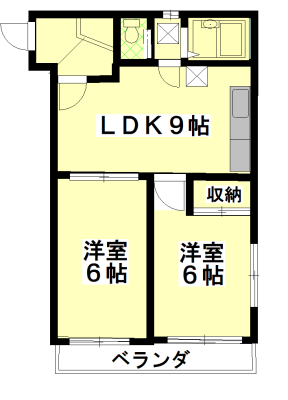 川崎市中原区田尻町のマンションの間取り