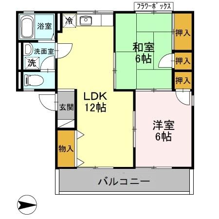 姫路市勝原区宮田のアパートの間取り