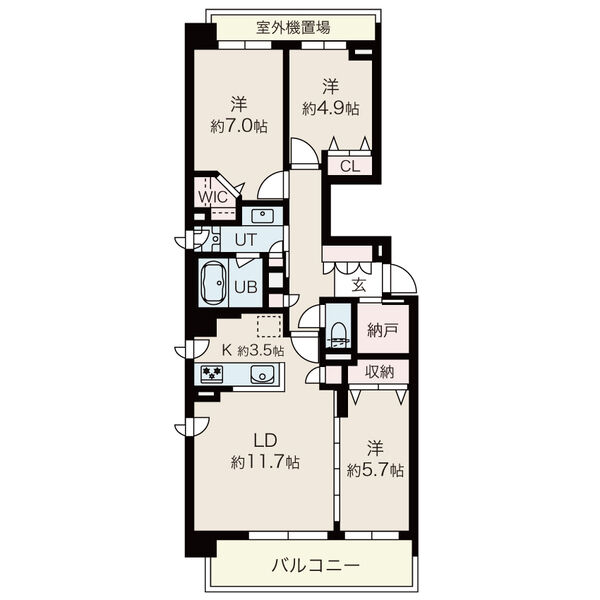 札幌市中央区南十七条西のマンションの間取り