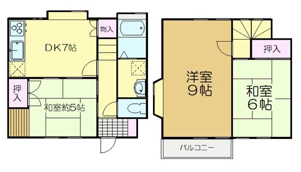 【中尾余町テラスハウスの間取り】