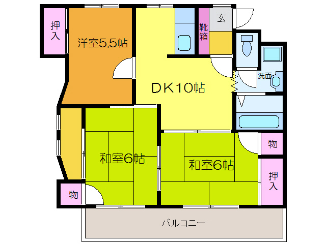 福間口マンションの間取り