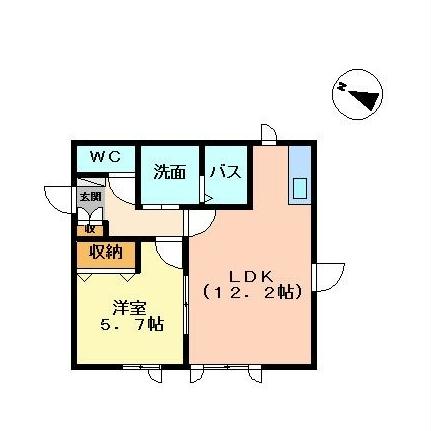 函館市北浜町のアパートの間取り