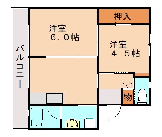 ビレッジハウス飯塚1号棟の間取り