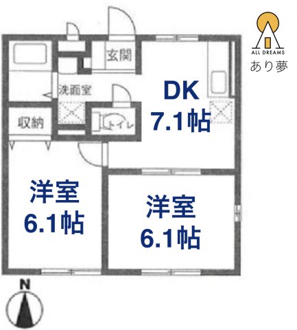 横浜市南区弘明寺町のアパートの間取り