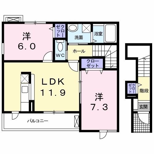 サニースクエアＡの間取り