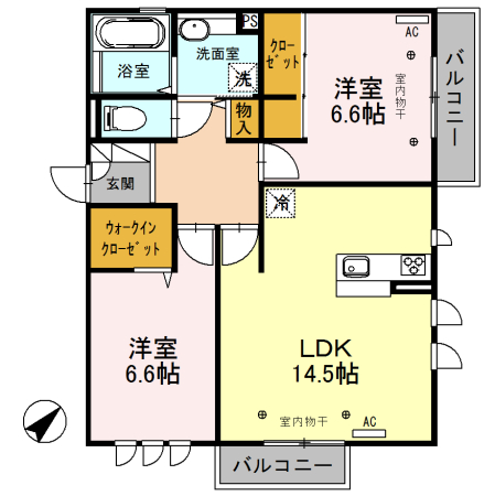 ウィルコート　(ＤＲ)の間取り