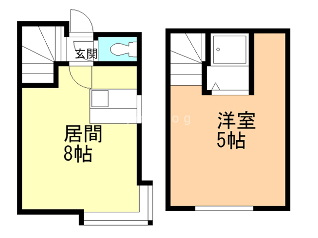 札幌市西区八軒八条東のアパートの間取り