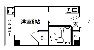 京都市中京区西ノ京大炊御門町のマンションの間取り