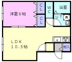 【苫小牧市拓勇東町のアパートの間取り】