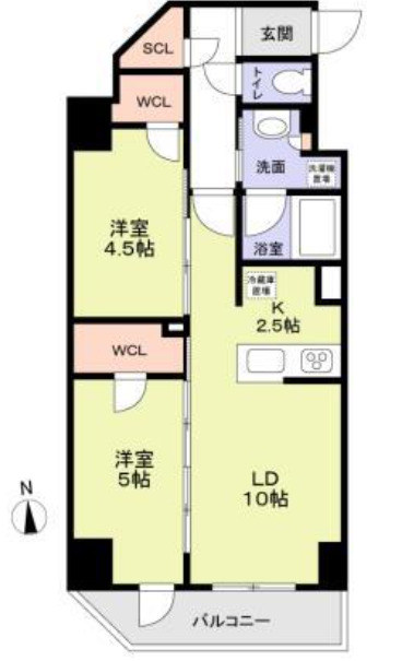 中野区中野のマンションの間取り