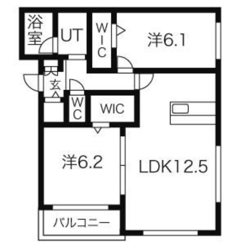 札幌市南区澄川六条のマンションの間取り