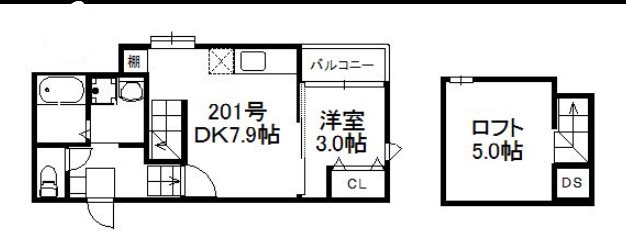 メゾンソレイユ2の間取り