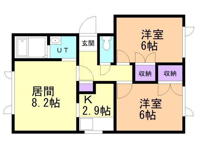 石狩市花川南七条のアパートの間取り