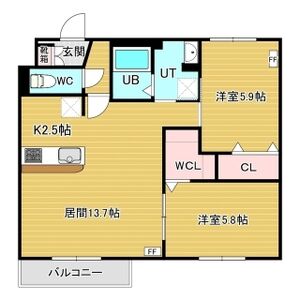 リーガル白石南郷通の間取り