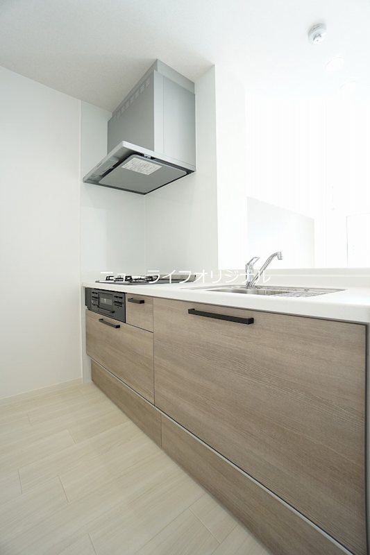 キッチン　オールスライド収納のキッチン