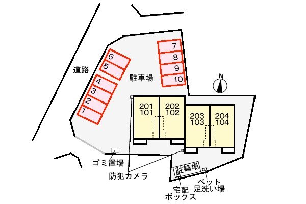 駐車場　駐車場　敷地図