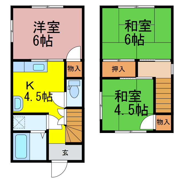 中央町戸建の間取り写真