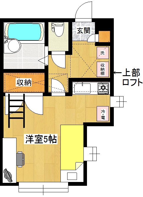 郡山市方八町のアパートの間取り