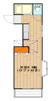 仙台市若林区新寺のアパートの間取り