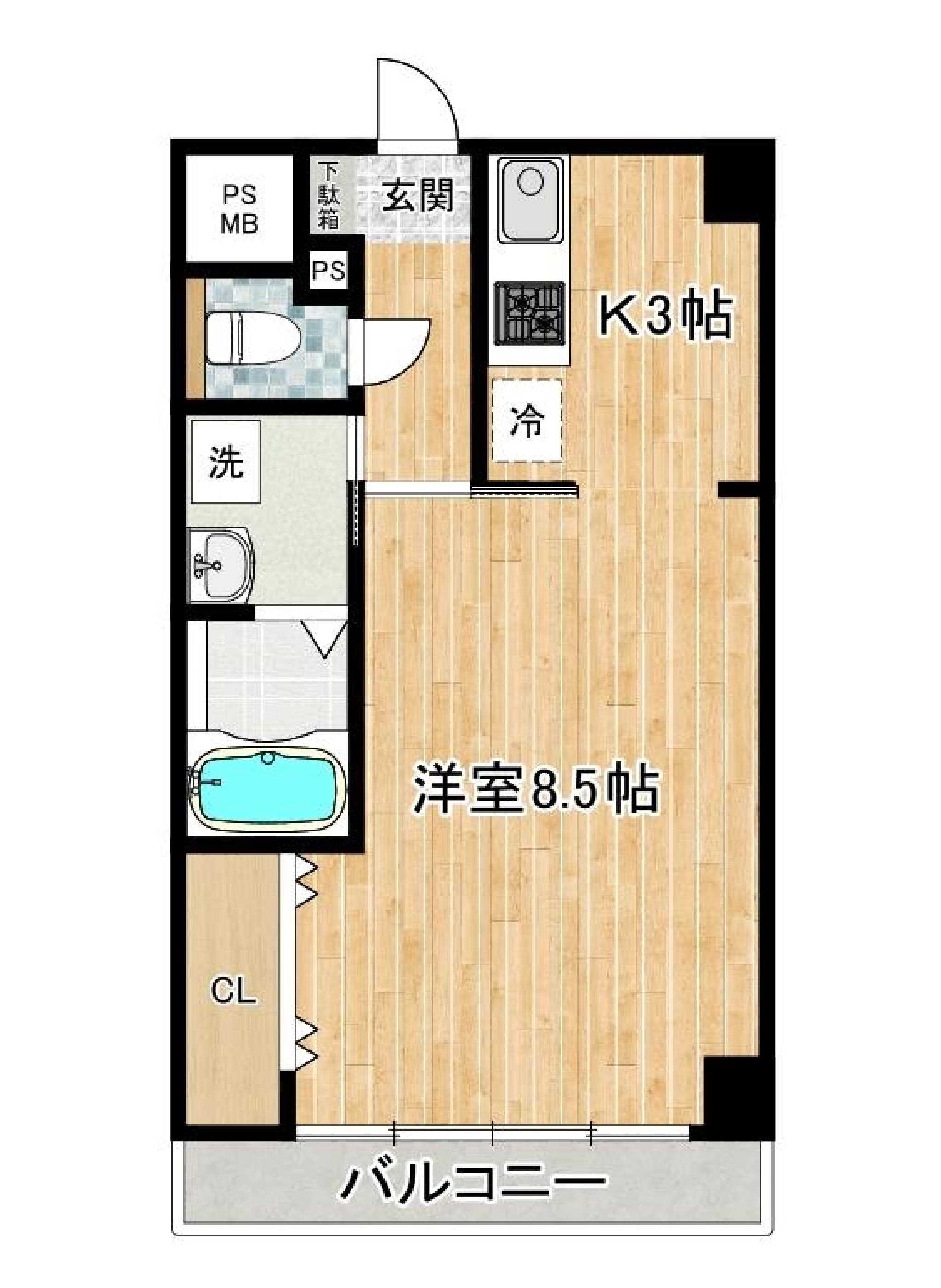 シティロイヤルマンション南堀江の間取り