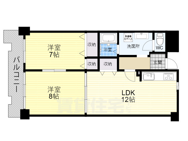 奈良市西登美ヶ丘のマンションの間取り