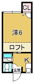 長崎市北栄町のアパートの間取り