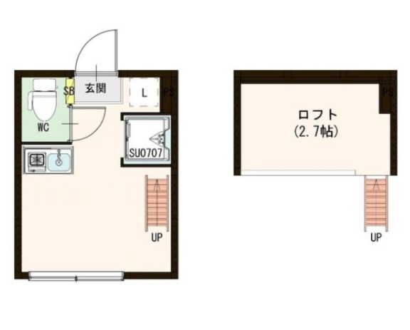 品川区西五反田のアパートの間取り