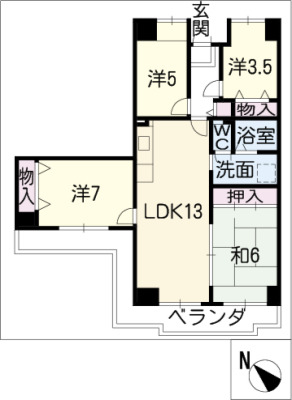 アーバンドエル杁中の間取り