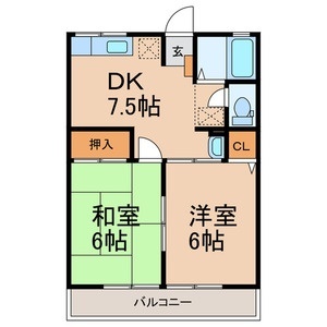 すわハイツ６番館の間取り