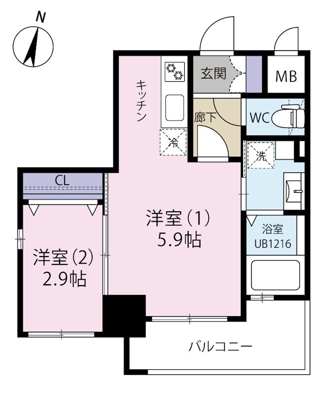 ラグーナ黒崎の間取り