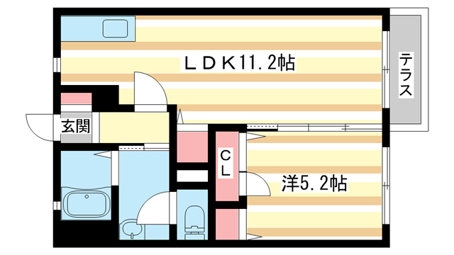 橿原市栄和町のアパートの間取り