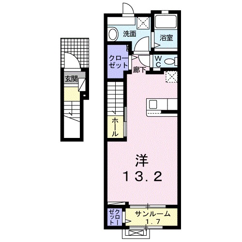 姫路市広畑区才のアパートの間取り