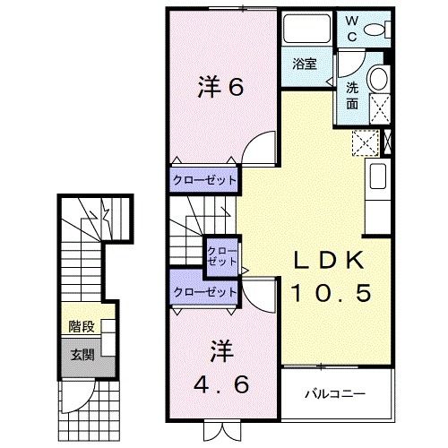 有田郡湯浅町大字湯浅のアパートの間取り