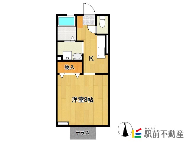 鳥栖市蔵上のアパートの間取り