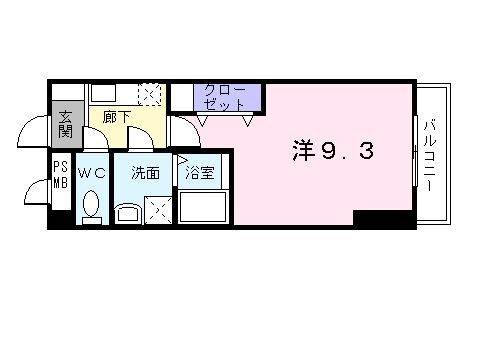 北九州市戸畑区新池のマンションの間取り