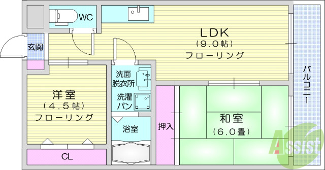 奥江ビルガーデングレースの間取り