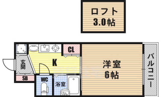 エステムコート難波WEST-SIDE大阪ドーム前の間取り