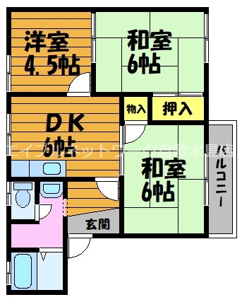 コーポ三宅Ｂ棟の間取り