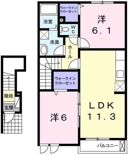 赤穂市尾崎のアパートの間取り