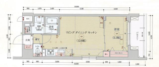 【京都市中京区橋東詰町のマンションの間取り】