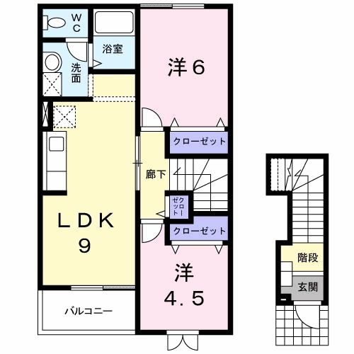 八戸市南類家のアパートの間取り