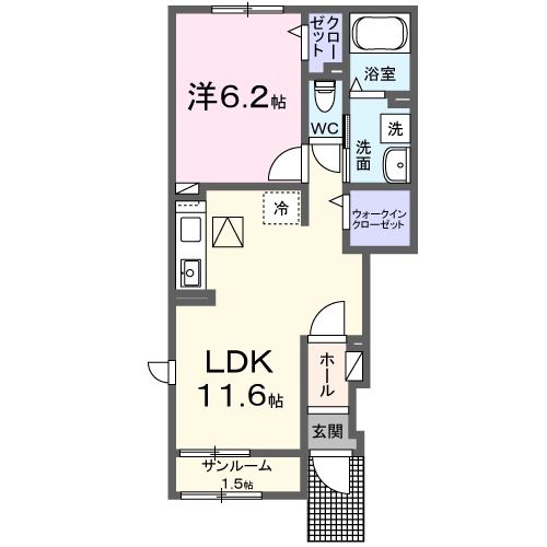 石岡市石岡のアパートの間取り