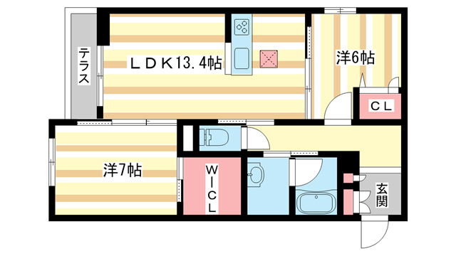 葛城市南道穗のアパートの間取り