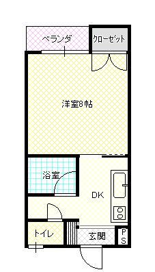 山形市吉原のアパートの間取り