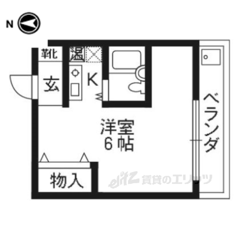 コテージ鹿王の間取り