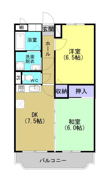 【霧島市国分野口西のマンションの間取り】