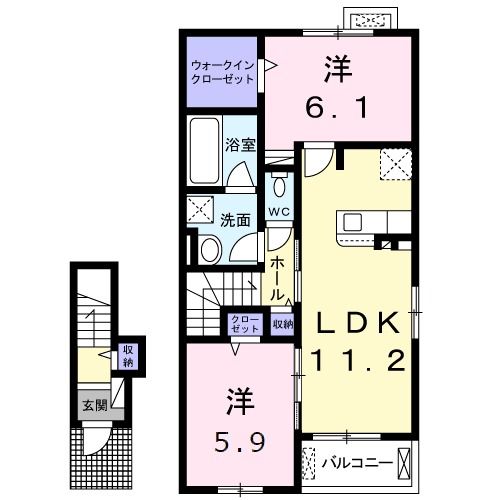 北九州市八幡西区上香月のアパートの間取り