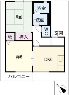 リヴェール中万　Ｂ棟の間取り