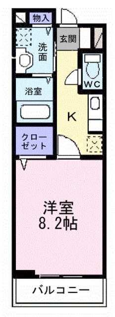 堺市東区日置荘原寺町のアパートの間取り