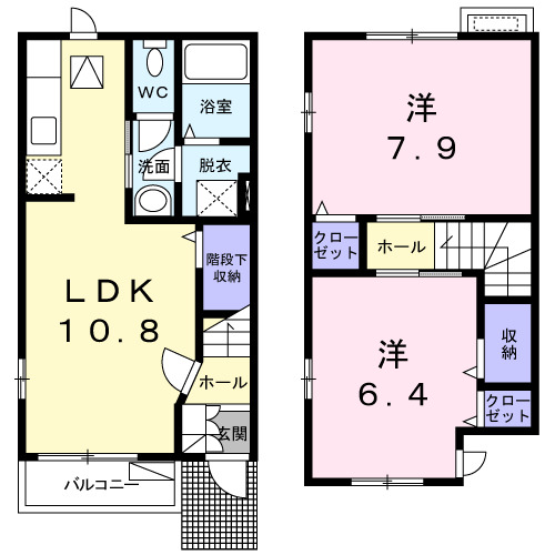 【豊明市阿野町のアパートの間取り】